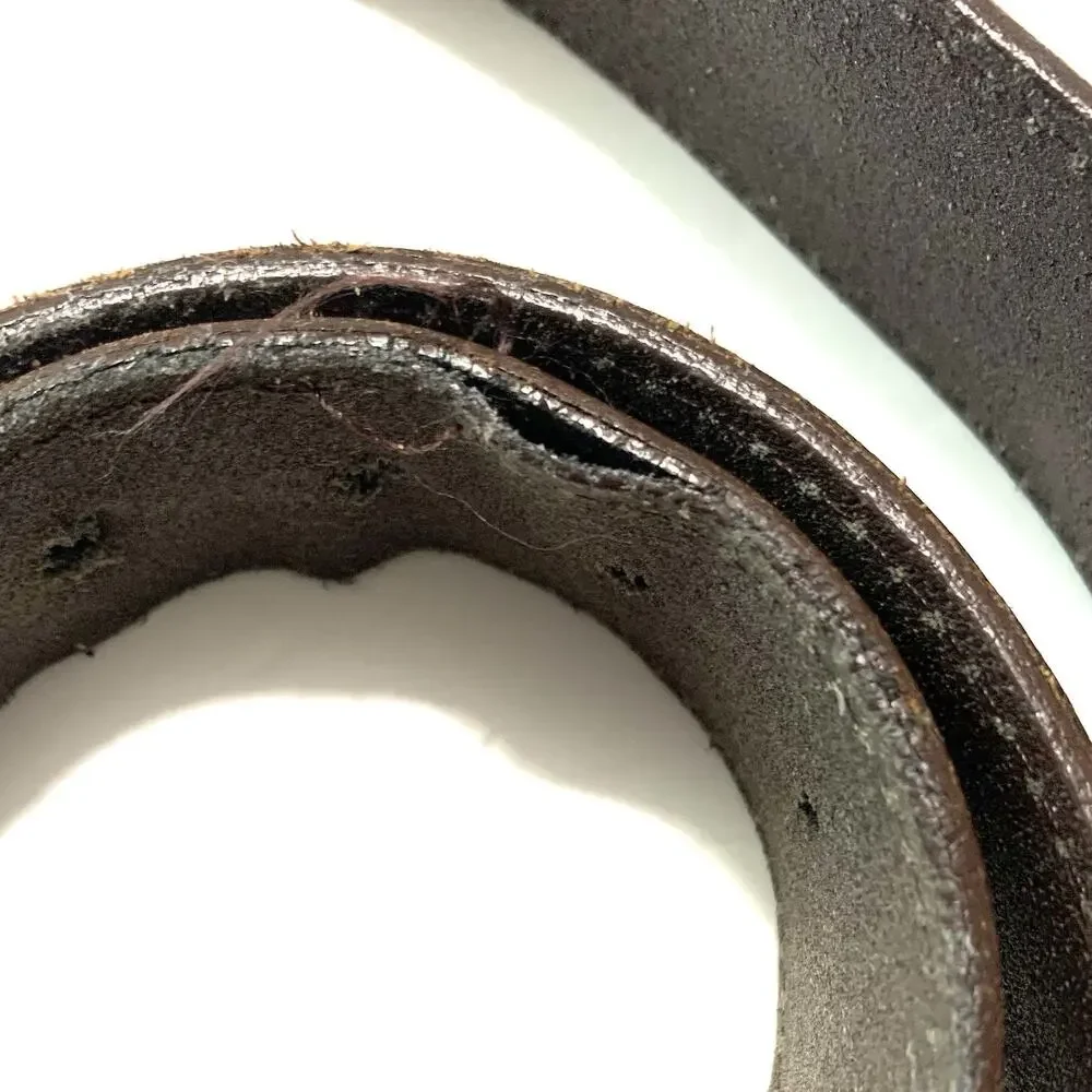 Carhartt Thrashed Belt Vintage Brown Top Grain Leather Work Wear Men's Sz 50